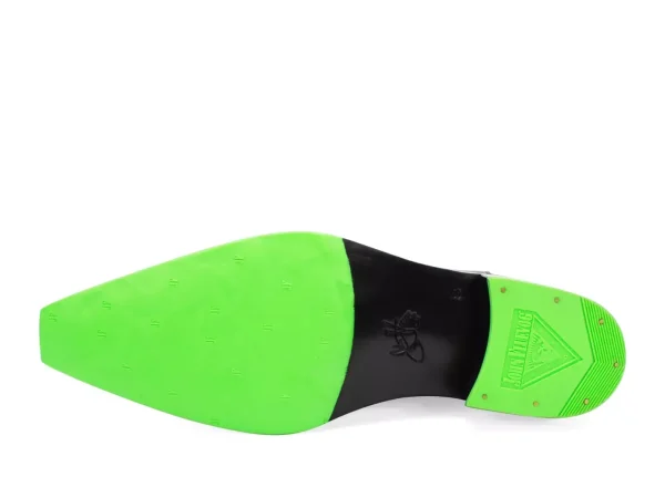 Men's^Fluevog Shoes Lyngenfjord | Pointed Toe Chelsea Boot Black/Neon