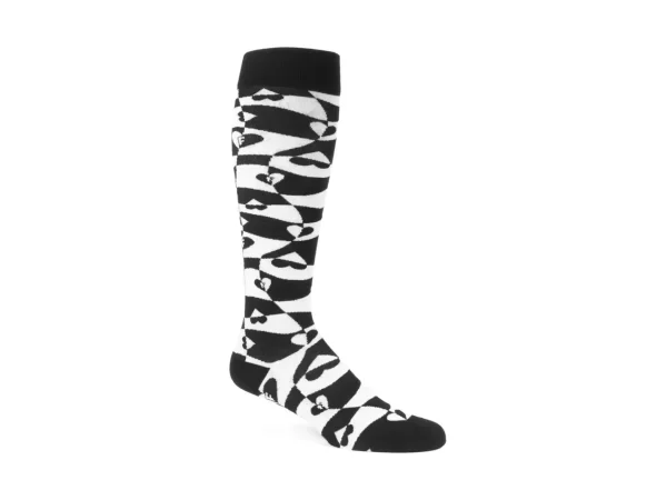 Women's^Fluevog Shoes Mabel Vog Socks | Warped Hearts Sock White/Black