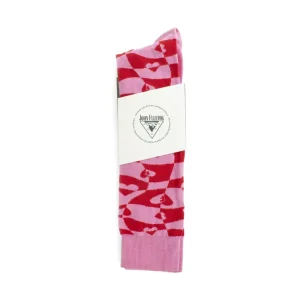 Accessories^Fluevog Shoes Mabel Vog Socks | Warped Hearts Sock Pink/Red