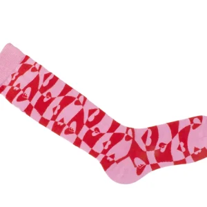 Accessories^Fluevog Shoes Mabel Vog Socks | Warped Hearts Sock Pink/Red