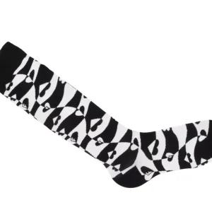 Women's^Fluevog Shoes Mabel Vog Socks | Warped Hearts Sock White/Black