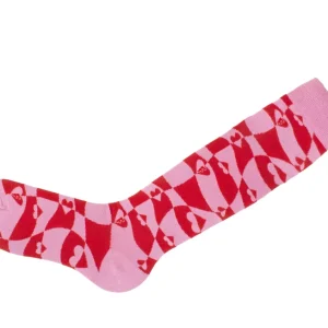 Accessories^Fluevog Shoes Mabel Vog Socks | Warped Hearts Sock Pink/Red