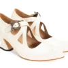 Women's^Fluevog Shoes Maddalena | Elegant Heel With Strap Off-White