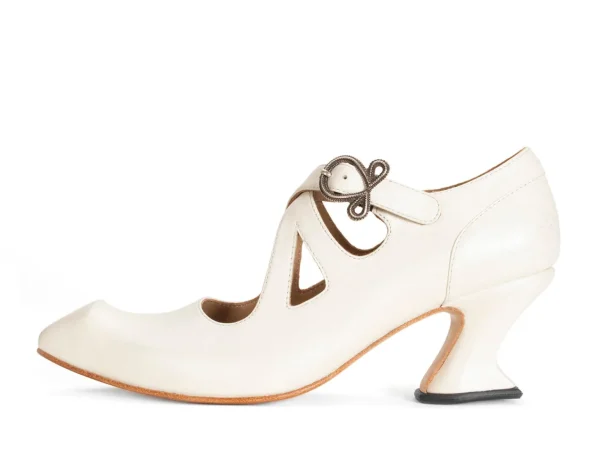 Women's^Fluevog Shoes Maddalena | Elegant Heel With Strap Off-White
