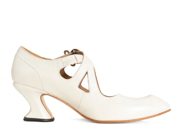 Women's^Fluevog Shoes Maddalena | Elegant Heel With Strap Off-White