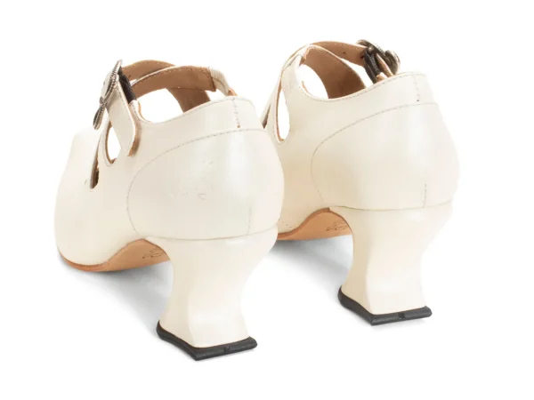 Women's^Fluevog Shoes Maddalena | Elegant Heel With Strap Off-White