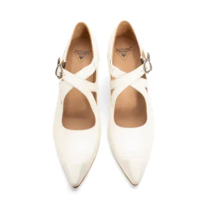 Women's^Fluevog Shoes Maddalena | Elegant Heel With Strap Off-White