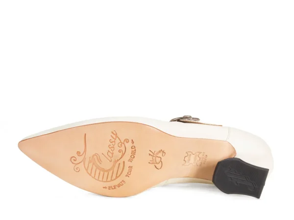 Women's^Fluevog Shoes Maddalena | Elegant Heel With Strap Off-White