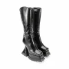 Women's^Fluevog Shoes Magnolia | Zip-Up Platform Tall Boot Black