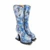 Women's^Fluevog Shoes Magnolia | Zip-Up Platform Tall Boot Blue Graffiti