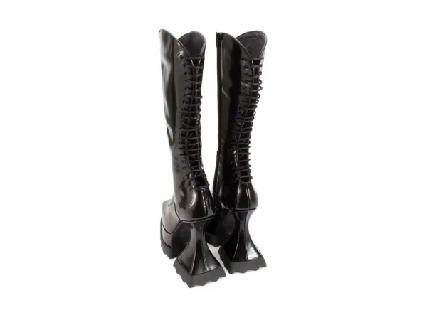 Women's^Fluevog Shoes Magnolia | Zip-Up Platform Tall Boot Black