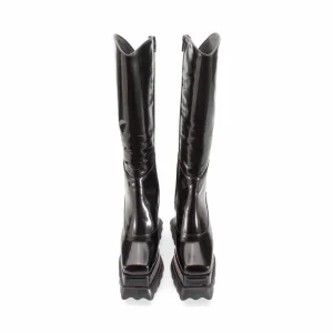 Women's^Fluevog Shoes Magnolia | Zip-Up Platform Tall Boot Black