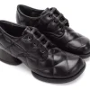 Women's^Fluevog Shoes Maika | Quilted Lace-Up Heel Black