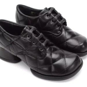 Women's^Fluevog Shoes Maika | Quilted Lace-Up Heel Black