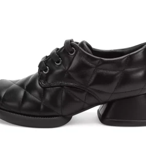 Women's^Fluevog Shoes Maika | Quilted Lace-Up Heel Black