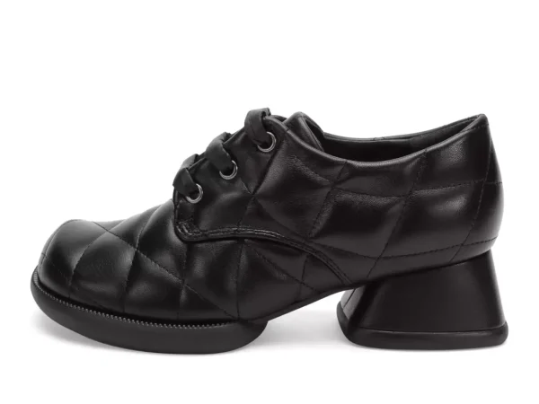 Women's^Fluevog Shoes Maika | Quilted Lace-Up Heel Black