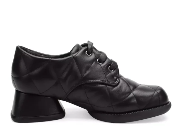 Women's^Fluevog Shoes Maika | Quilted Lace-Up Heel Black