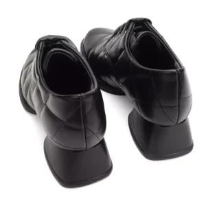 Women's^Fluevog Shoes Maika | Quilted Lace-Up Heel Black