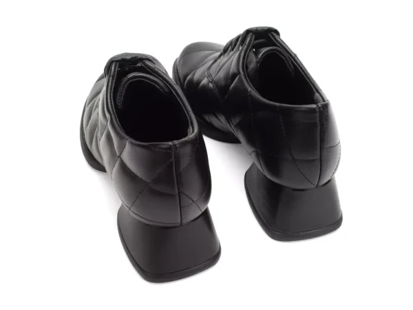 Women's^Fluevog Shoes Maika | Quilted Lace-Up Heel Black
