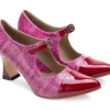 Women's^Fluevog Shoes Malala | Mary Jane Heel Pink/Red