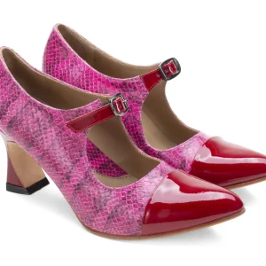 Women's^Fluevog Shoes Malala | Mary Jane Heel Pink/Red