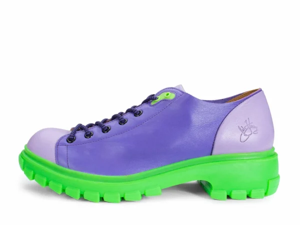 Women's^Fluevog Shoes Mardi | Leather Hiker Shoe Purple/Green