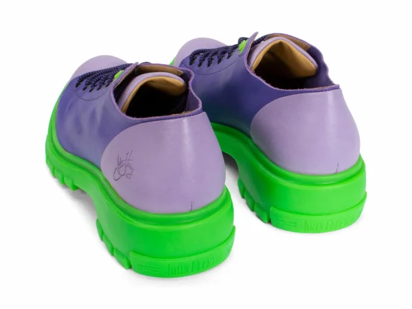 Men's^Fluevog Shoes Mardi | Leather Hiker Shoe Purple/Green