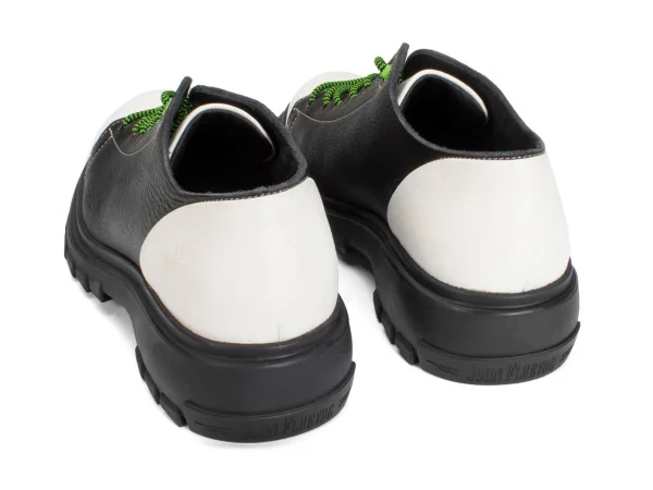 Women's^Fluevog Shoes Mardi | Leather Hiker Shoe Black/White