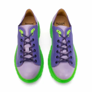 Women's^Fluevog Shoes Mardi | Leather Hiker Shoe Purple/Green