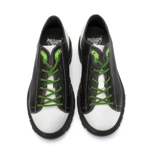 Women's^Fluevog Shoes Mardi | Leather Hiker Shoe Black/White