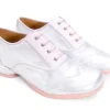 Women's^Fluevog Shoes Martha | Contrast Lace-Up Shoe Silver/Pink Glitter