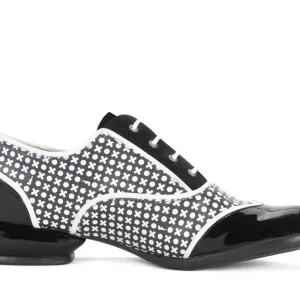 Women's^Fluevog Shoes Martha | Contrast Lace-Up Shoe Black/White Xo