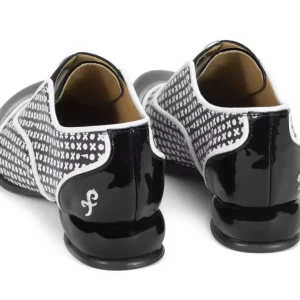 Women's^Fluevog Shoes Martha | Contrast Lace-Up Shoe Black/White Xo
