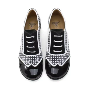 Women's^Fluevog Shoes Martha | Contrast Lace-Up Shoe Black/White Xo