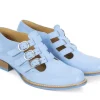 Women's^Fluevog Shoes Mcphee | Triple-Strap Buckle Shoe Blue