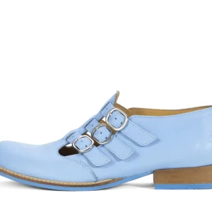 Women's^Fluevog Shoes Mcphee | Triple-Strap Buckle Shoe Blue