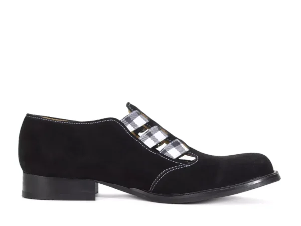 Women's^Fluevog Shoes Mcphee | Triple-Strap Buckle Shoe Black/Plaid