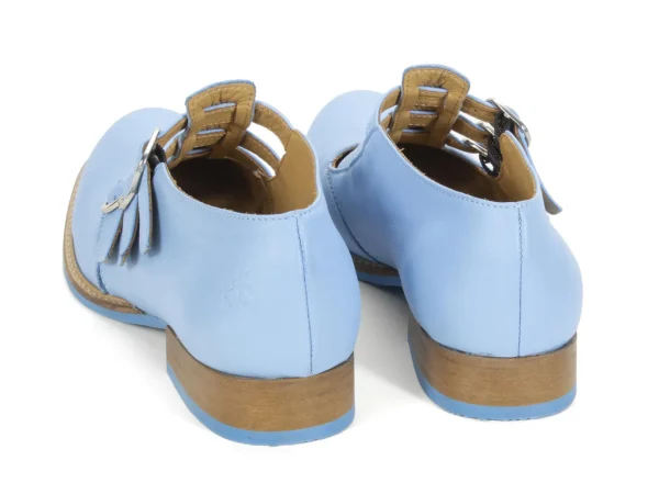 Women's^Fluevog Shoes Mcphee | Triple-Strap Buckle Shoe Blue