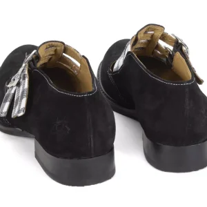 Women's^Fluevog Shoes Mcphee | Triple-Strap Buckle Shoe Black/Plaid