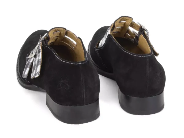Women's^Fluevog Shoes Mcphee | Triple-Strap Buckle Shoe Black/Plaid