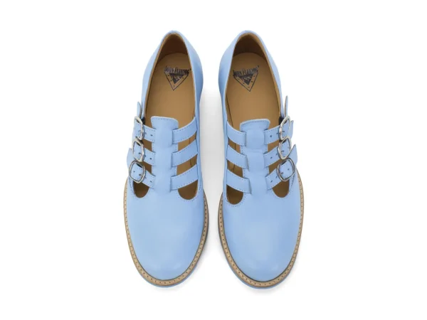 Women's^Fluevog Shoes Mcphee | Triple-Strap Buckle Shoe Blue