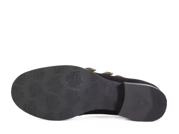 Women's^Fluevog Shoes Mcphee | Triple-Strap Buckle Shoe Black/Plaid