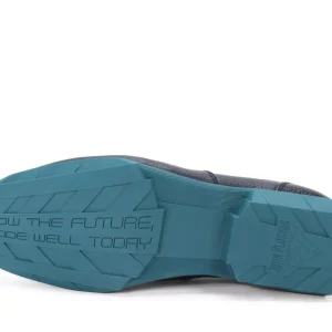 Men's^Fluevog Shoes Meridian | Slip-On Shoe With Plastic Toggle Black/Teal
