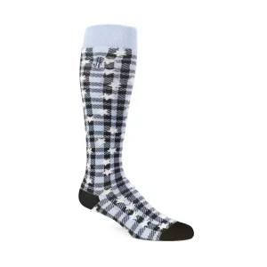 Women's^Fluevog Shoes Mochi Vog Socks | Spotted Gingham Sock Black/Blue Stars