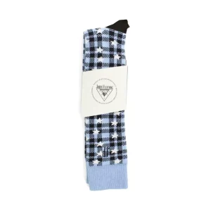 Women's^Fluevog Shoes Mochi Vog Socks | Spotted Gingham Sock Black/Blue Stars