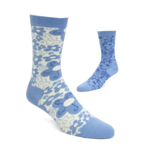 Women's^Fluevog Shoes Monkey Vog Socks | Custom Floral Sock Blue Floral Twins