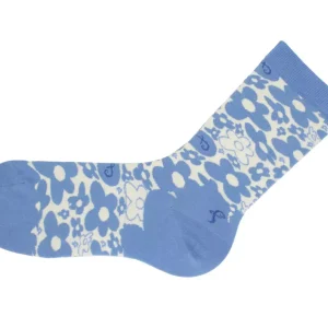 Women's^Fluevog Shoes Monkey Vog Socks | Custom Floral Sock Blue Floral Twins