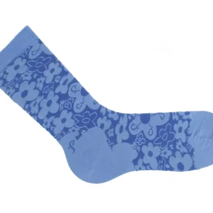 Men's^Fluevog Shoes Monkey Vog Socks | Custom Floral Sock Blue Floral Twins