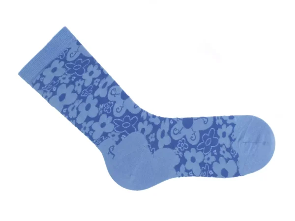Men's^Fluevog Shoes Monkey Vog Socks | Custom Floral Sock Blue Floral Twins