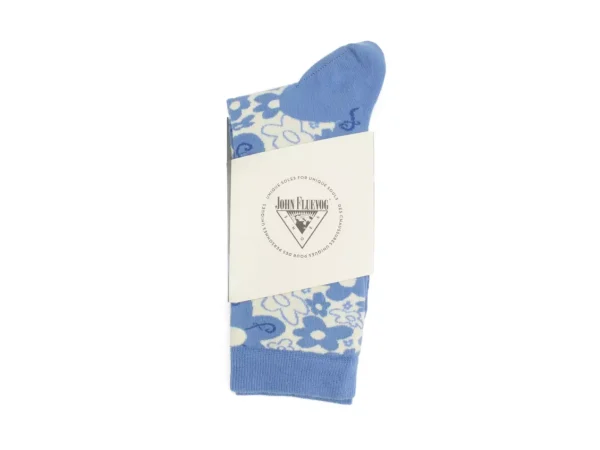Women's^Fluevog Shoes Monkey Vog Socks | Custom Floral Sock Blue Floral Twins